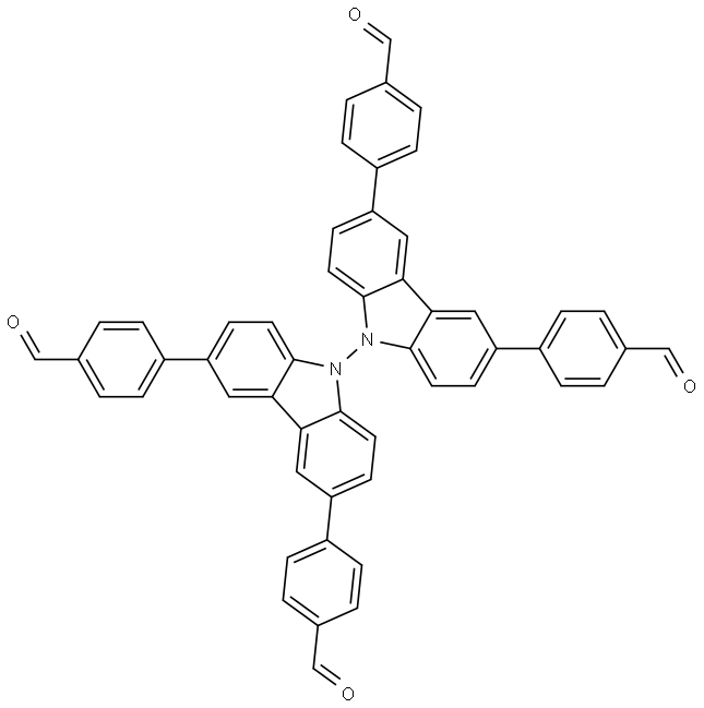 4,4',4'',4'''-([9,9'-Bicarbazole]-3,3',6,6'-tetrayl)tetrabenzaldehyde Structural