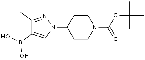 (1-(1-(tert-Butoxycarbonyl)piperidin-4-yl)-3-methyl-1H-pyrazol-4-yl)boronic acid Structural