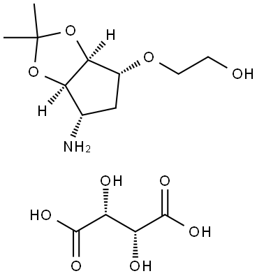 Ethanol, 2-?[[(3aS,?4R,?6S,?6aR)?-?6-?aminotetrahydro-?2,?2-?dimethyl-?4H-?cyclopenta-?1,?3-?dioxol-?4-?yl]?oxy]?-?, (2R,?3R)?-?2,?3-?dihydroxybutanedioat?e (1:1) (salt) Structural