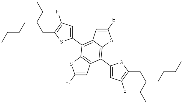 Benzo[1,2-b:4,5-b′]dithiophene, 2,6-dibromo-4,8-bis[5-(2-ethylhexyl)-4-fluoro-2-thienyl]- Structural