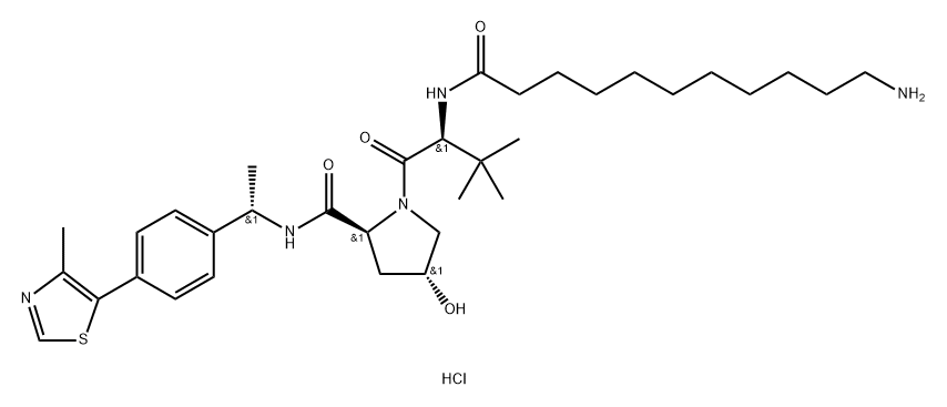 (S,R,S)-AHPC-Me-C-10-NH2 hydrochloride,(S,R,S) AHPC Me C10 NH2 hydrochloride,(S,R,S)AHPCMeC10NH2 hydrochloride Structural