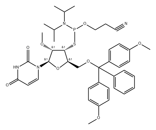 Uridine, 5'-?O-?[bis(4-?methoxyphenyl)?phenylmethyl]?-?2'-?O-?methyl-?3'-?thio-?, 3'-?[2-?cyanoethyl bis(1-?methylethyl)?phosphoramidite] (9CI)