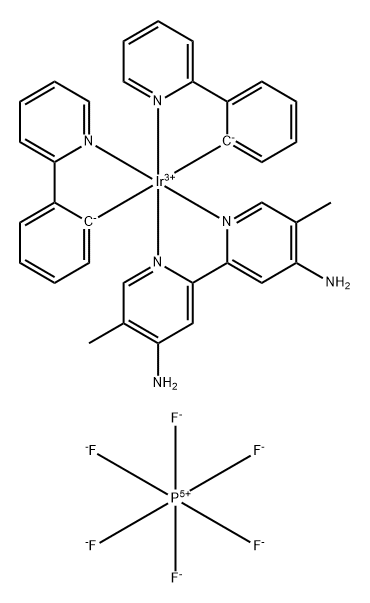 Bis[2-phenylpyridine][4,4'-diamino-5,5'-dimethyl-2,2'-bipyridine] iridium(III) hexafluorophosphate Structural