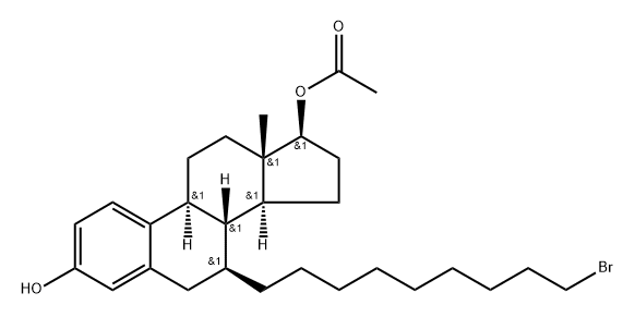 Estra-1,3,5(10)-triene-3,17-diol, 7-(9-bromononyl)-, 17-acetate, (7β,17β)- Structural