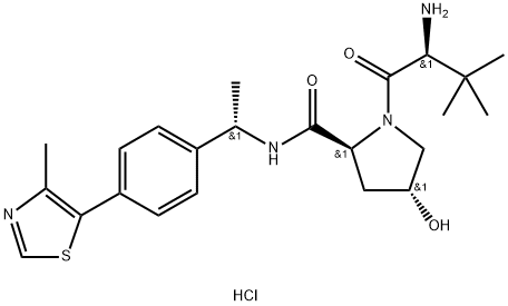 L-Prolinamide, 3-methyl-L-valyl-4-hydroxy-N-[(1S)-1-[4-(4-methyl-5-thiazolyl)phenyl]ethyl]-, hydrochloride (1:2), (4R)- Structural