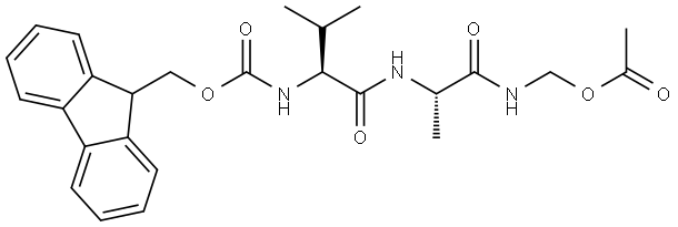 L-Alaninamide, N-[(9H-fluoren-9-ylmethoxy)carbonyl]-L-valyl-N-[(acetyloxy)methyl]- Structural