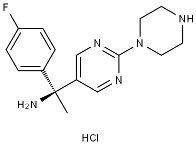 5-Pyrimidinemethanamine, α-(4-fluorophenyl)-α-methyl-2-(1-piperazinyl)-, hydrochloride