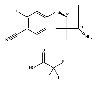 Benzonitrile, 4-[(trans-3-amino-2,2,4,4-tetramethylcyclobutyl)oxy]-2-chloro-, 2,2,2-trifluoroacetate (1:1) Structural
