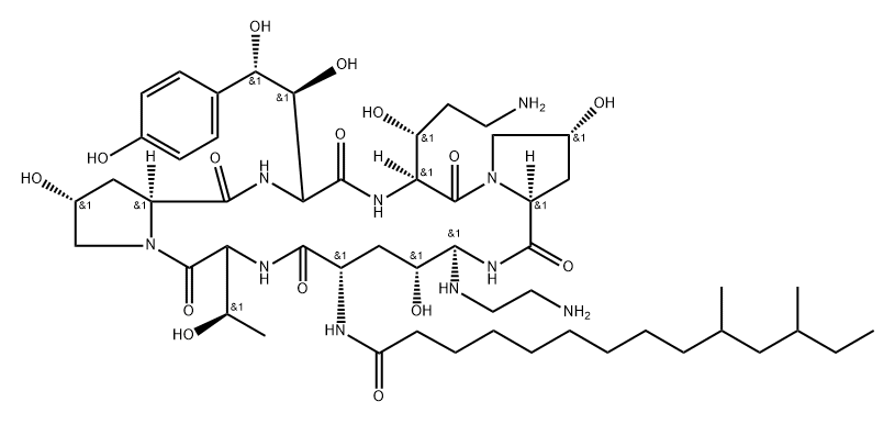 Pneumocandin A0, 1-[(4R,5S)-5-[(2-aminoethyl)amino]-N2-(10,12-dimethyl-1-oxotetradecyl)-4-hydroxy-L-ornithine]-5-[(3R)-3-hydroxy-L-ornithine]-6-[(4R)-4-hydroxy-L-proline]-