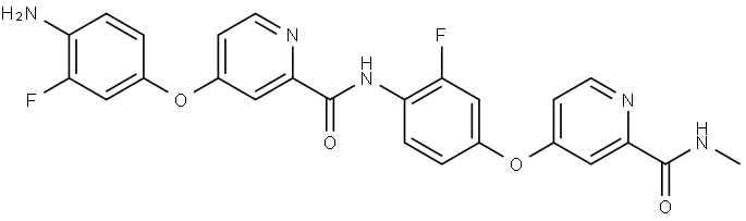 4-(4-Amino-3-fluorophenoxy)-N-(2-fluoro-4-((2-(methylcarbamoyl)pyridin-4-yl)oxy)phenyl)picolinamide Structural