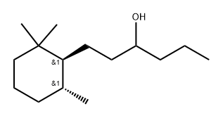 rel-1-[(1R,6S)-2,2,6-trimethylcyclohexyl]hexan-3-ol Structural
