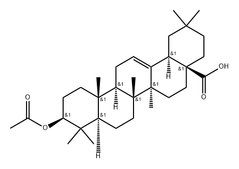 Olean-12-en-28-oic acid, 3-(acetyloxy)-, (3β,18α)- Structural