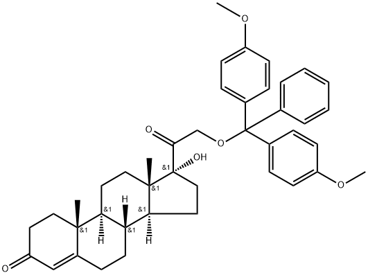 Pregn-4-ene-3,20-dione, 21-[bis(4-methoxyphenyl)phenylmethoxy]-17-hydroxy- Structural