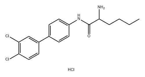 Hexanamide, 2-amino-N-(3',4'-dichloro[1,1'-biphenyl]-4-yl)-, hydrochloride (1:1) Structural