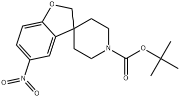 Spiro[benzofuran-3(2H),4'-piperidine]-1'-carboxylic acid, 5-nitro-, 1,1-dimethylethyl ester Structural