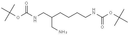 di-tert-Butyl (2-(aminomethyl)hexane-1,6-diyl)dicarbamate Structural