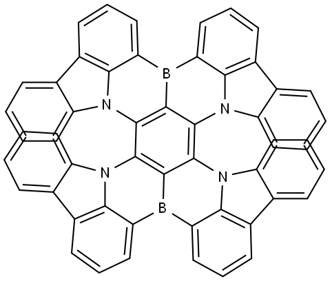 7b,7e,21b,21e-Tetraaza-14b,28b-diboradifluorantheno[1,2,3-hi:1′,2′,3′-st]diindeno[1,2,3-de:1′,2′,3′-op]pentacene Structural
