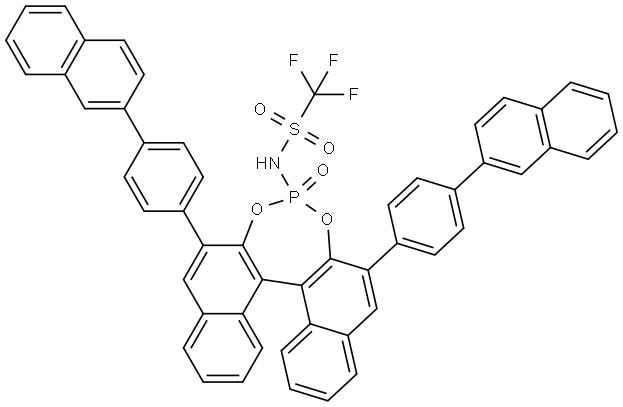 N-((11bS)-2,6-Bis(4-(naphthalen-2-yl)phenyl)-4-oxidodinaphtho[2,1-d:1',2'-f][1,3,2]dioxaphosphepin-4-yl)-1,1,1-trifluoromethanesulfonamide Structural