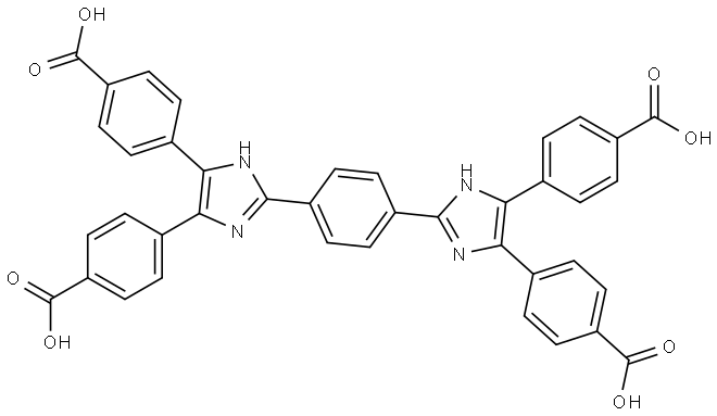 Benzoic acid, 4,4′,4′′,4′′′-(1,4-phenylenedi-1H-imidazole-2,4,5-triyl)tetrakis- Structural
