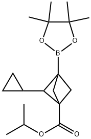 Isopropyl 2-cyclopropyl-3-(4,4,5,5-tetramethyl-1,3,2-dioxaborolan-2-yl)bicyclo[1.1.1]pentane-1-carboxylate Structural