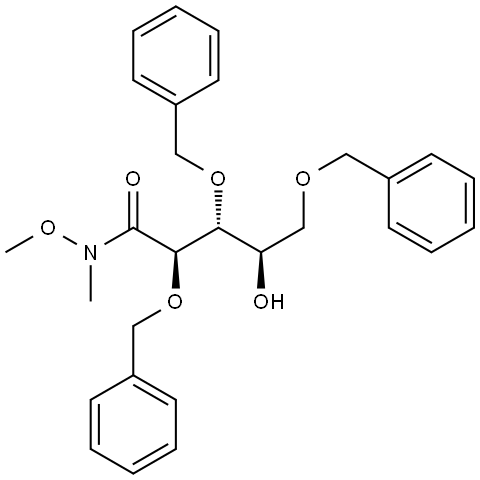 D-Ribonamide, N-methoxy-N-methyl-2,3,5-tris-O-(phenylmethyl)- Structural