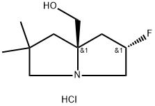 rel-((6S,7aR)-6-Fluoro-2,2-dimethyltetrahydro-1H-pyrrolizin-7a(5H)-yl)methanol hydrochloride Structural