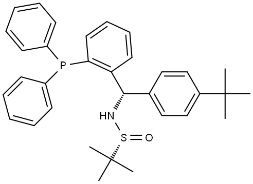 [S(R)]-N-[(S)-(4-(tert-Butyl)phenyl)[2-(diphenylphosphino)phenyl]methyl]-2-methyl-2-propanesulfinamide Structural