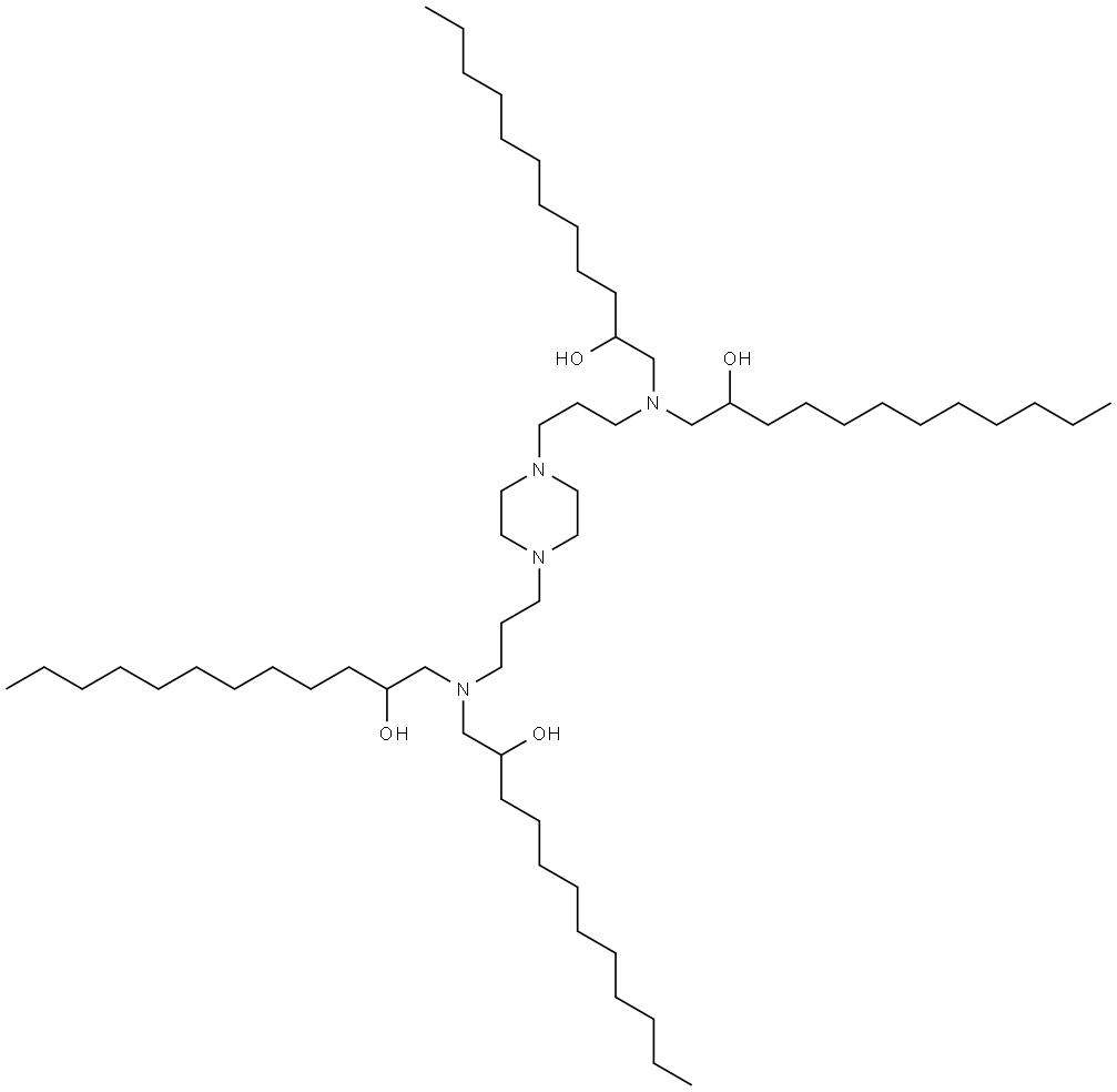 2-Dodecanol, 1,1′,1′′,1′′′-[1,4-piperazinediylbis(3,1-propanediylnitrilo)]tetrakis- Structural