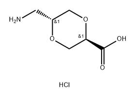 rac-(2R,5R)-5-(aminomethyl)-1,4-dioxane-2-carboxylic acid hydrochloride, trans Structural
