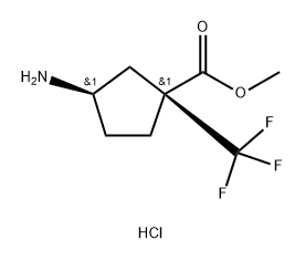 rac-methyl (1R,3S)-3-amino-1-(trifluoromethyl)cyclopentane-1-carboxylate hydrochloride Structural