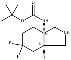 rac-tert-butyl N-[(3aR,7aS)-6,6-difluoro-octahydro-1H-isoindol-3a-yl]carbamate, cis Structural