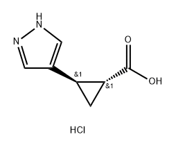 rac-(1R,2R)-2-(1H-pyrazol-4-yl)cyclopropane-1-carboxylic acid hydrochloride, trans Structural