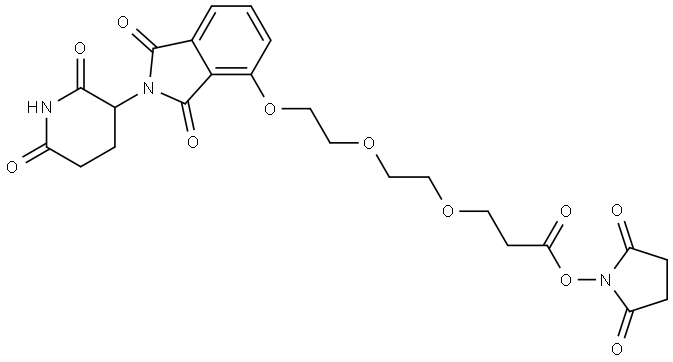Propanoic acid, 3-[2-[2-[[2-(2,6-dioxo-3-piperidinyl)-2,3-dihydro-1,3-dioxo-1H-isoindol-4-yl]oxy]ethoxy]ethoxy]-, 2,5-dioxo-1-pyrrolidinyl ester Structural