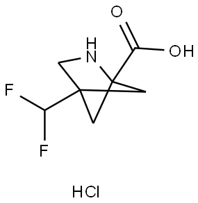 4-(Difluoromethyl)-2-azabicyclo[2.1.1]hexane-1-carboxylic acid hydrochloride Structural