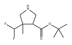 tert-butyl 4-(difluoromethyl)-4-methyl-pyrrolidine-3-carboxylate Structural
