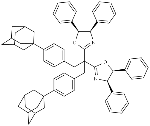 (4R,4'R,5S,5'S)-2,2'-(1,3-Bis(4-(adamantan-1-yl)phenyl)propane-2,2-diyl)bis(4,5-diphenyl-4,5-dihydrooxazole) Structural