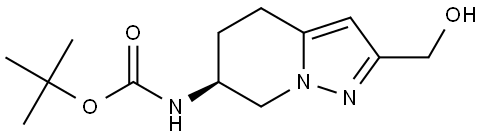 Carbamic acid, N-[(6S)-4,5,6,7-tetrahydro-2-(hydroxymethyl)pyrazolo[1,5-a]pyridin-6-yl]-, 1,1-dimethylethyl ester Structural
