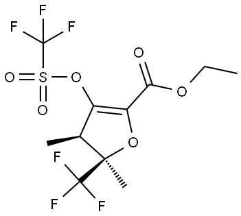 rac-(4R,5R)-4,5-dimethyl-5-(trifluoromethyl)-3-(((trifluoromethyl)sulfonyl)oxy)-4,5-dihydrofuran-2-carboxylic acid ethyl ester Structural