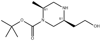 tert-Butyl (2S,5S)-5-(2-hydroxyethyl)-2-methylpiperazine-1-carboxylate Structural