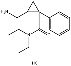 Cyclopropanecarboxamide, 2-(aminomethyl)-N,N-diethyl-1-phenyl-, hydrochloride (1:2) Structural