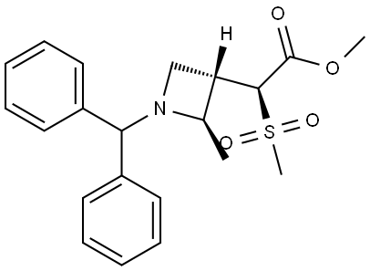 3-Azetidineacetic acid, 1-(diphenylmethyl)-2-methyl-α-(methylsulfonyl)-, methyl ester, (αS,2R,3S)- Structural