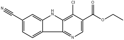 Ethyl 4-chloro-7-cyano-5H-pyrido[3,2-b]indole-3-carboxylate Structural