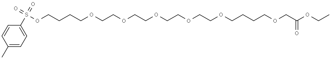 Ethyl 24-(tosyloxy)-3,8,11,14,17,20-hexaoxatetracosanoate Structural