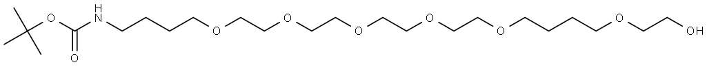 tert-Butyl (1-hydroxy-3,8,11,14,17,20-hexaoxatetracosan-24-yl)carbamate Structural