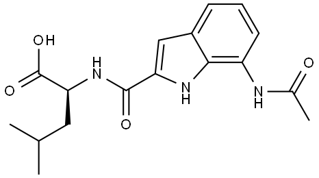(S)-2-(7-Acetamido-1H-indole-2-carboxamido)-4-methylpentanoic acid Structural