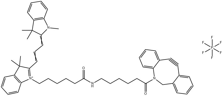 3H-Indolium, 1-[6-[[6-(11,12-didehydrodibenz[b,f]azocin-5(6H)-yl)-6-oxohexyl]amino]-6-oxohexyl]-2-[3-(1,3-dihydro-1,3,3-trimethyl-2H-indol-2-ylidene)-1-propen-1-yl]-3,3-dimethyl-, hexafluorophosphate(1-) (1:1) Structural
