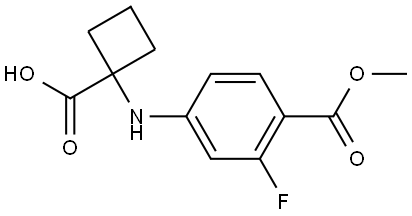 Benzoic acid, 4-[(1-carboxycyclobutyl)amino]-2-fluoro-, 1-methyl ester Structural