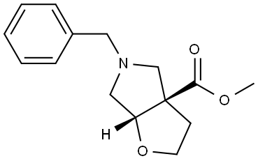 3aH-Furo[2,3-c]pyrrole-3a-carboxylic acid, hexahydro-5-(phenylmethyl)-, methyl ester, (3aR,6aS)-rel- Structural