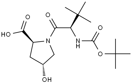 (2S,4R)-1-[(2R)-2-{[(tert-butoxy)carbonyl]amino}-3,3-dimethylbutanoyl]-4-hydroxypyrrolidine-2-carboxylic acid Structural