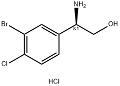 Benzeneethanol, β-amino-3-bromo-4-chloro-, hydrochloride (1:1), (βR)- Structural